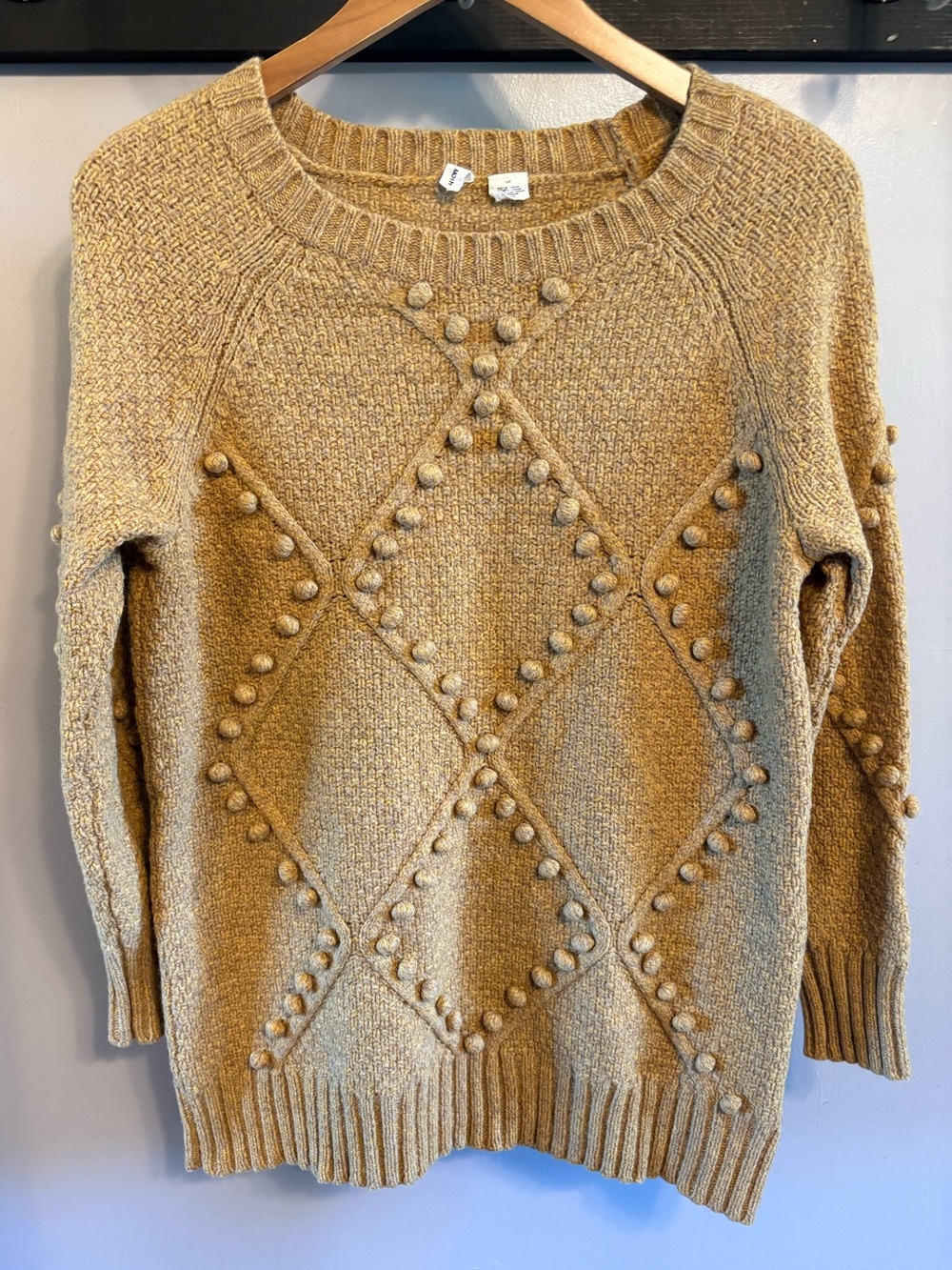 ANTHROPOLOGIE Pom-Pom Diamond Sweater size S